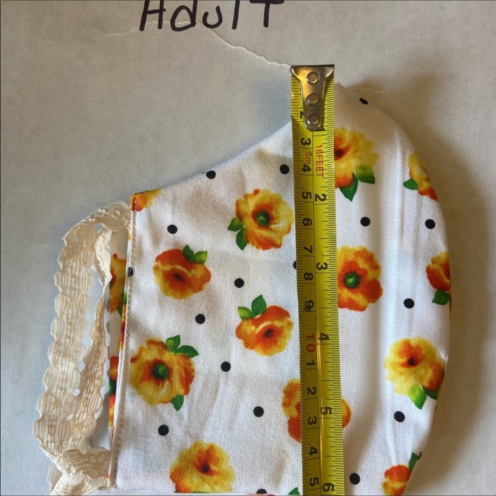 Adult Face Mask π· Yellow Orange Flowers π - Picture 9 of 9